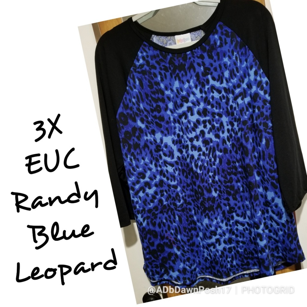 Lularoe Randy 3X (20+) Blue Leopard Print